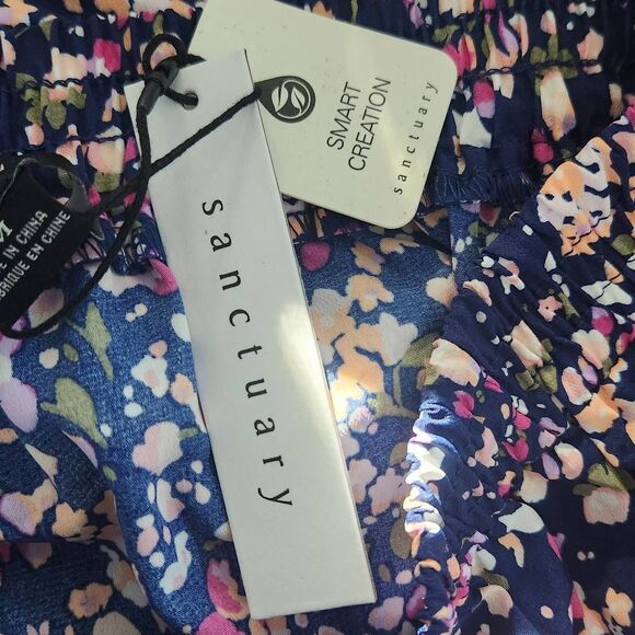 Sanctuary Matching Set Navy Floral Flirty Mini Skirt and Tank Top NWT Sz Medium - Picture 8 of 15